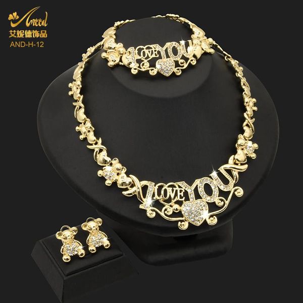 

earrings & necklace aniid xoxo women gold jewelery bridal bear sets for dubai nigerian jewellery wedding ethiopian african, Silver