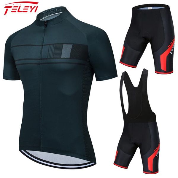 

teleyi pro team cycling jersey 20d bib set bike clothing ropa ciclism bicycle wear clothes mens short maillot culotte racing sets, Black;blue