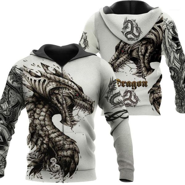 

men's hoodies & sweatshirts attoo and dungeon dragon 3d printed deluxe hoodie men sweatshirt streetwear zip pullover casual jacket tr, Black