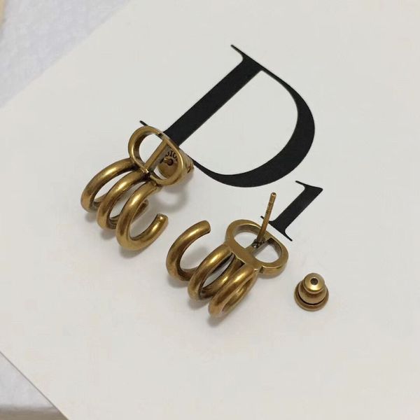 

charms letter earrings fashionable simple versatile brass fashion, Golden
