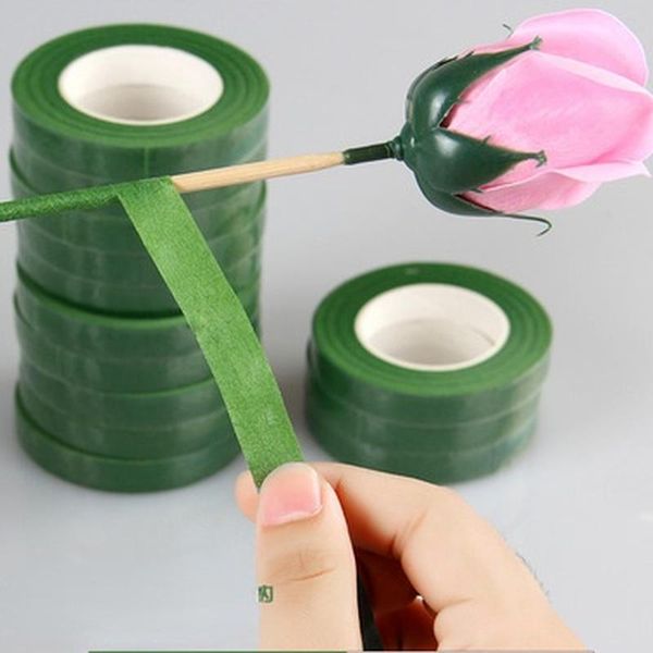 

decorative flowers & wreaths floral green tapes 12mm*25m/roll tape corsages buttonhole artificial flower stamen wrap florist stretchy