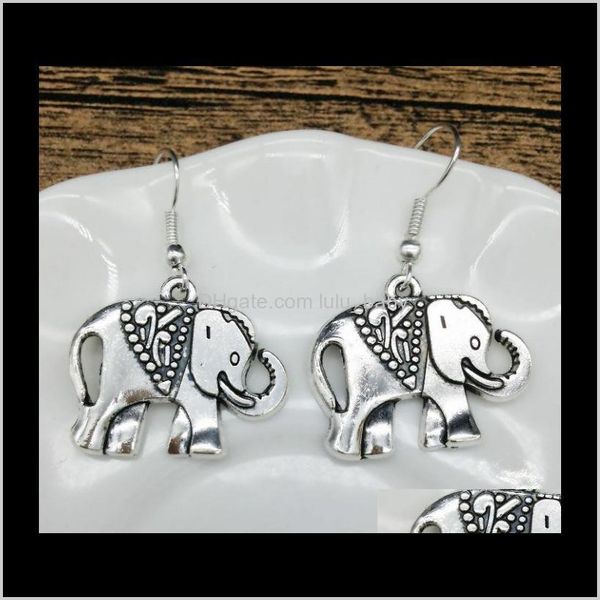 

stud jewelry drop delivery 2021 elephant ancient tibetan sier earrings ear hook dangle bp48y, Golden;silver
