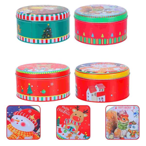 

gift wrap 4pcs lovely xmas snowman pattern candy packaging containers boxes
