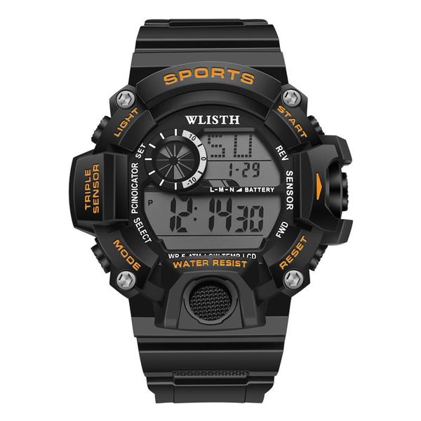

brand chronograph countdown digital watch for men fashion outdoor sport wristwatch men's waterproof wristwatches, Slivery;brown