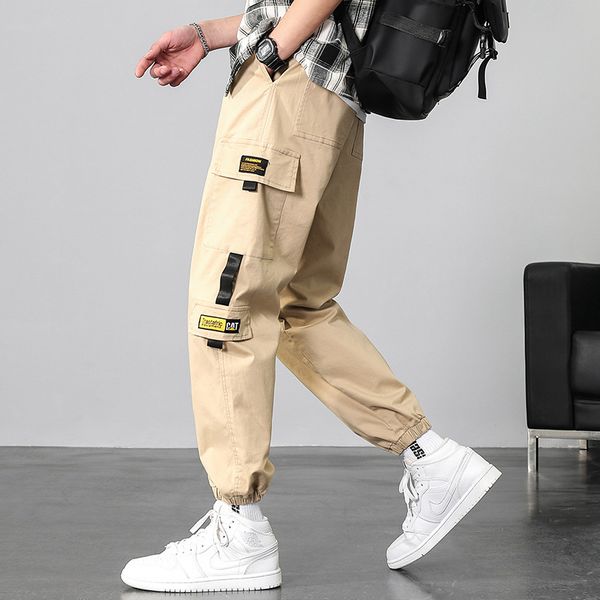 

mens side pockets cargo harem pants 2021sweatpants joggers black hip hop casual male trousers fashion casual streetwear pants
