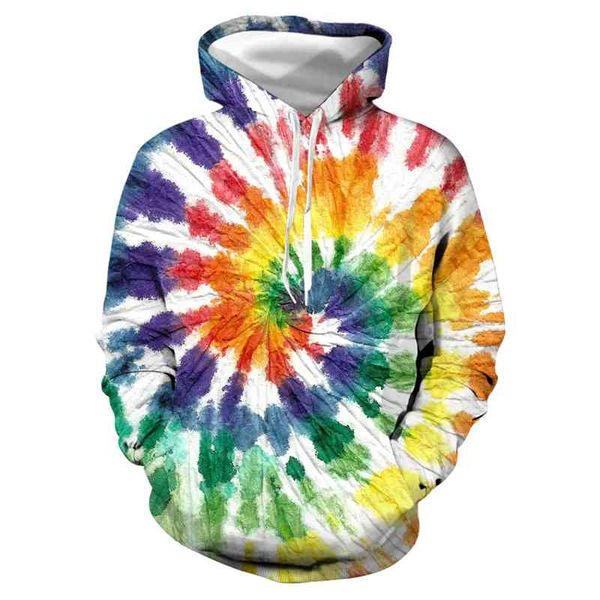 

new style men's long sleeve tie dye digital printing pullover, Black