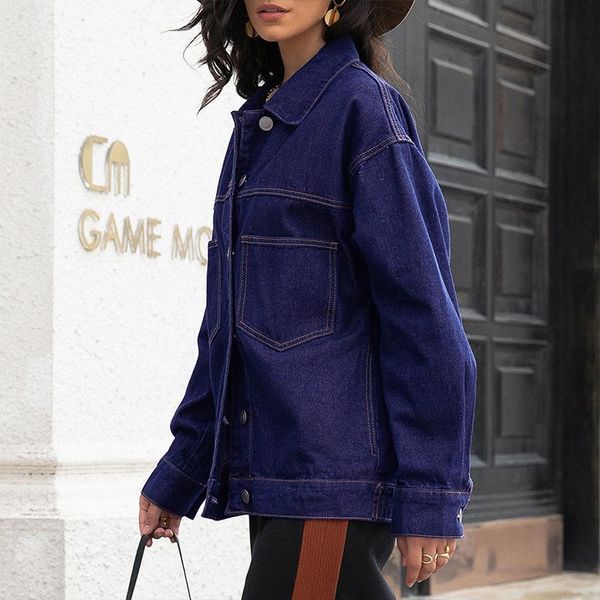 

women's jackets autumn jane take denim jacket cardigan coat fashion was thin loose lapel long-sleeve outside pullover winter women, Black;brown