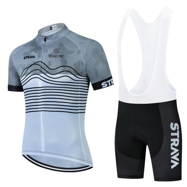 

racing sets borcmc 2021 cycling jersey 19d bib set mtb uniform bike clothing quick dry bicycle wear clothes mens short maillot culotte, Black;blue