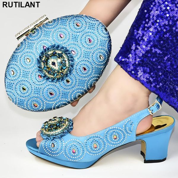 

dress shoes italian with matching bags for women nigerian party and bag set decorated rhinestone pumps, Black