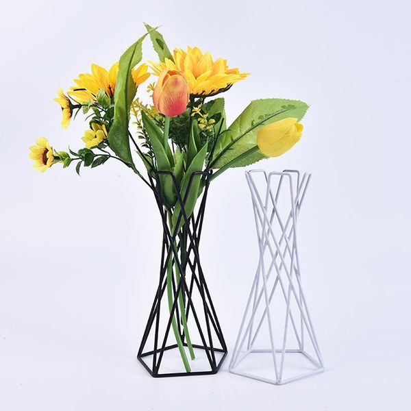 

nordic style air plant holder metal flower pots stand geometric iron tillandsia table home garden ornaments 1pc vases