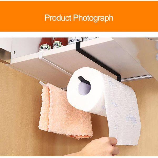 

punch-home kitchen cabinet roll paper holder towel rack contracted convenient fresh-keeping bag bathroom accessories storage & organiza