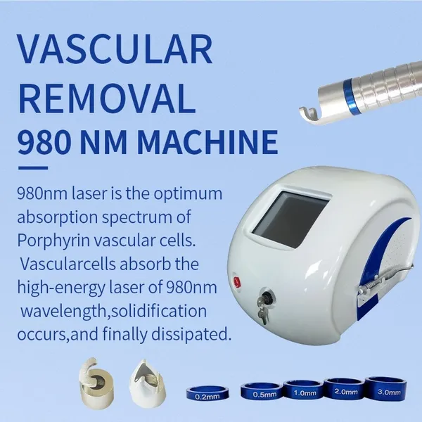 

2020 highÂ qualityÂ 980nm home use diode laser vascular vein 980nm spider vein removal vascular removal machine ce approved, Black