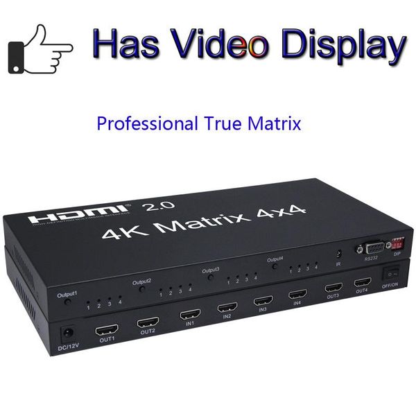 

audio cables & connectors true matrix 4x4 4k 60hz switch splitter 4 input output switcher video converter w edid rs232 ir control for p