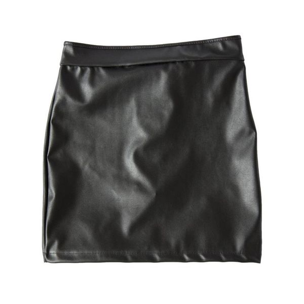 

faux leather open hip mini skirt fetish open butt skirt gothic erotic clubwear party saia s- skirts womens jupe, Black
