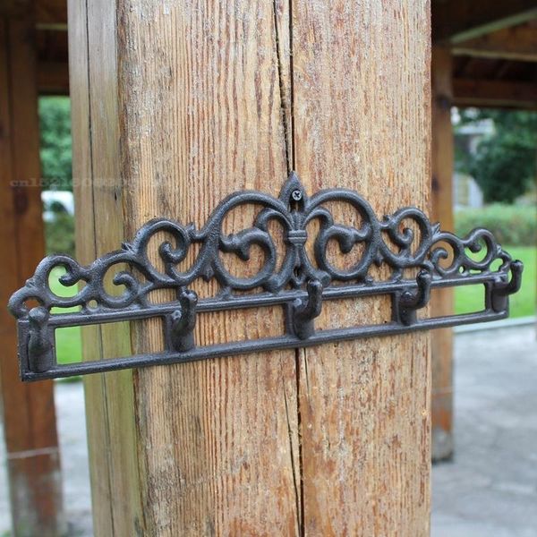 

european retro cast iron wall hook creative black handmade mounted fitting room bathroom decoration metal hooks & rails