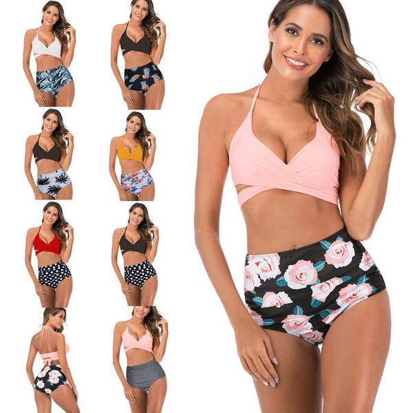 

the bikini bandage bikini split high waist swimsuit, White;black