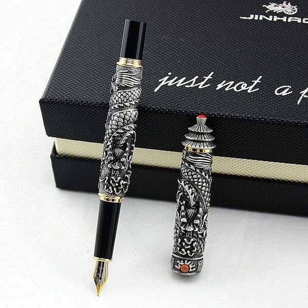 

grey two dragon play pearl m nib fountain pen pagoda pens