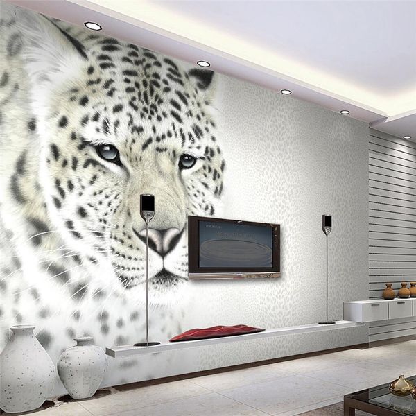 Beibehang 3D Tapete Wandbild Kunst Dekor Bild Hintergrund Moderne Kunst schwarz und weiß Leopard Leopard Restaurant Wandmalerei