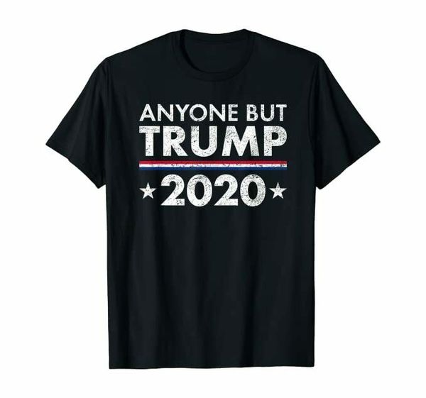 

anyone but trump 2020 president election retro distressed t-shirt, trump shirt, White;black
