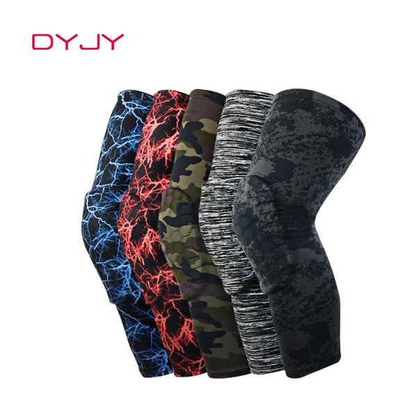 

pc honeycomb basketball knee pads elastic patella foam kneepad brace volleyball sports fitness support protector elbow &, Black;gray