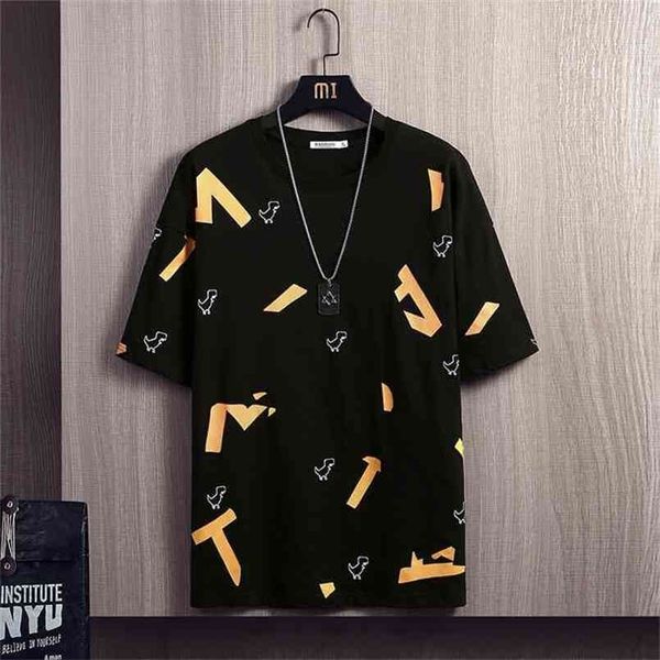 

mens t-shirts pure cotton casual fashion printing men shirts streetwear round neck short sleeve male tees 210716, White;black