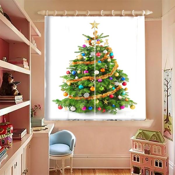 

curtain & drapes customizable short curtains colored christmas tree pattern blackout thickened fabric kitchen for small windows