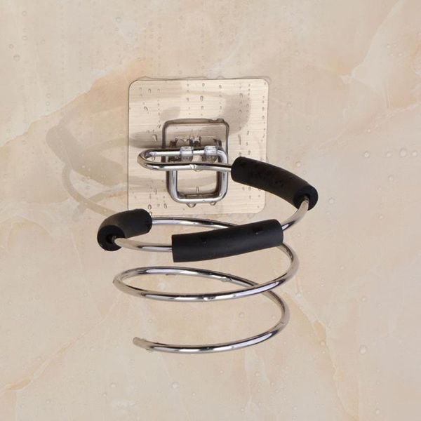 

hooks & rails stainless steel spiral hair dryer holder self adhesive wall mounted bathroom shelf storage rack stand organizer