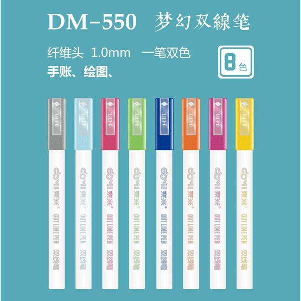 

pen dongmi dm-550 dream double line 8-color fluorescent for diy creation office