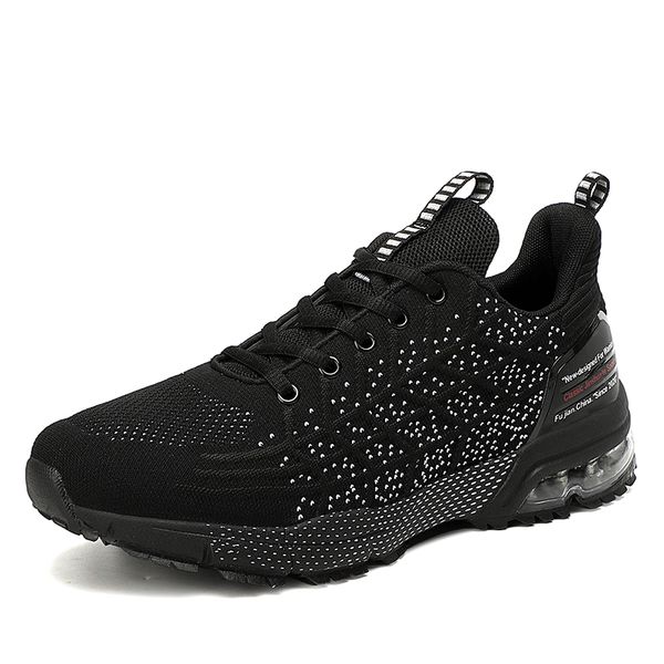 

2021 arrival sports running shoes men fly knit comfortable breathable triple black outdoor trainers sneakers size 40-45 y-8809