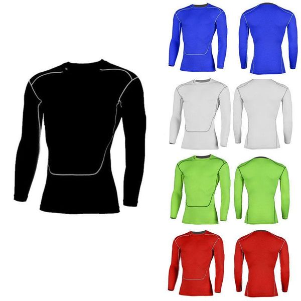 

gym clothing mens compression under base layer tight long sleeve t-shirts  l xl, White;black