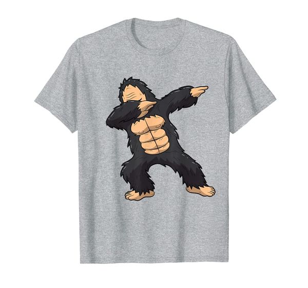 

dabbing gorilla shirt monkey chimpanzee big foot dab kids t-shirt, White;black