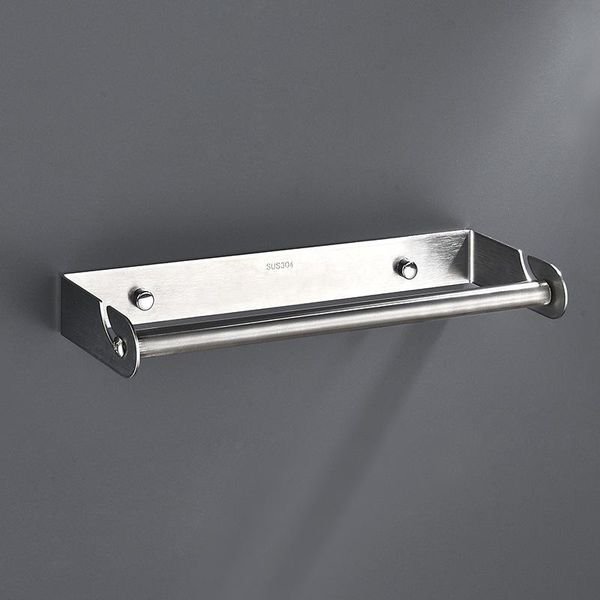 

bathroom shelves kitchen products,stainless steel black/silver storage rack 30cm for of cling film, roll paper towels,foil