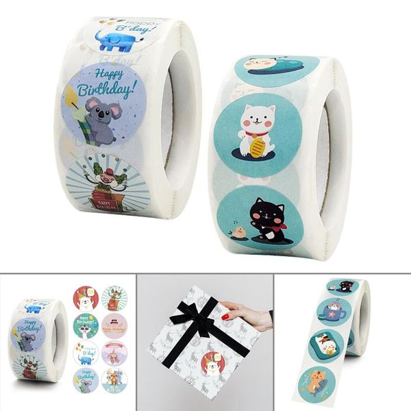 

gift wrap kids cartoon animal sticker roll 500-count stickers round teacher encouragement motivational lable for lb88