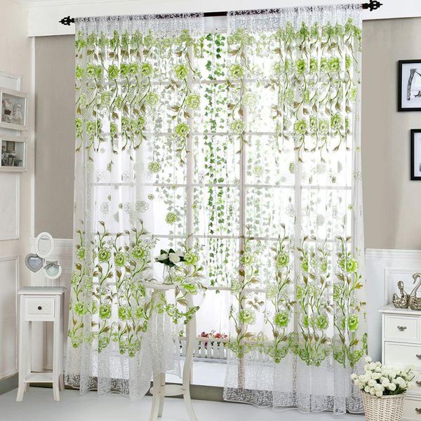 

curtain & drapes modern floral tulle perspective curtains for living room offset printed peony bedroom kitchen