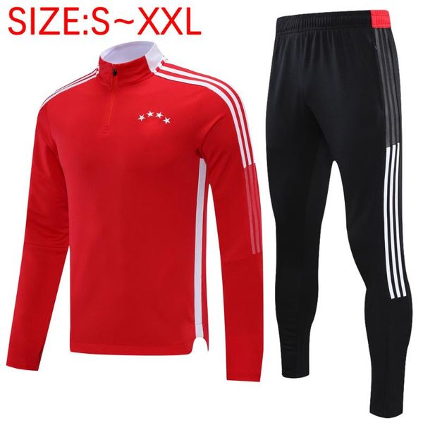 

gym clothing autumn and winter club red wear long sleeve football training clothes soccer jackets jersey, White;black