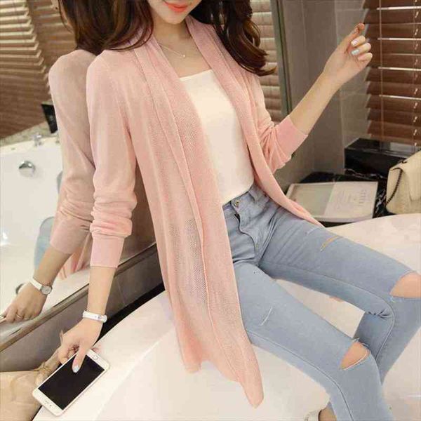 

the spring coat loose thin womens sweaters in long hollow knit cardigan sweater blouse female shawl, White;black