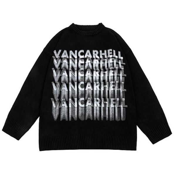 

men's sweaters men fuzzy letters printed knit winter oversize couple knitwear women harajuku hipster sweater pullover, White;black
