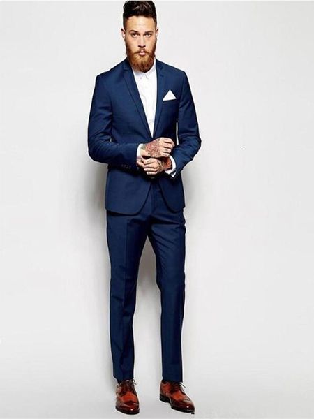 

men's suits & blazers male suits (jacket + pants) groom tuxedos dark blue godfathers ventilation thin fit, White;black