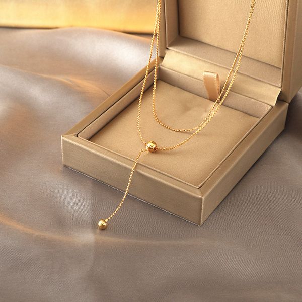 

fashion simple punk contracted double metal chains circular pendant necklace for women jewelry accessories 2020, Silver