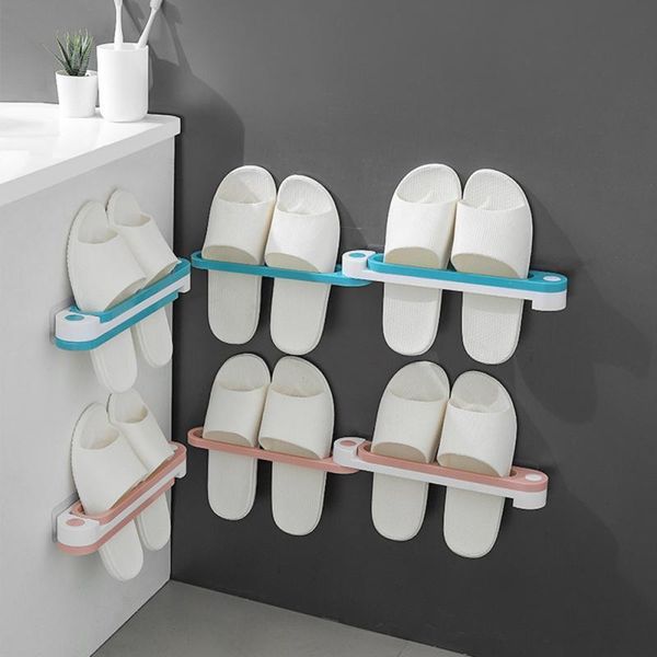 

in 1 wall mounted shoe rack foldable shoes hanger slippers drain storage shelf hanging holder bathroom towel racks kitchen & organization