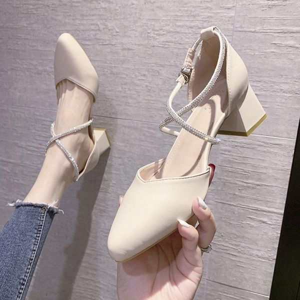 

sandals breathable closed toe black shoes for women clear heels large size 2021 summer beige pointed comfort low big fashion