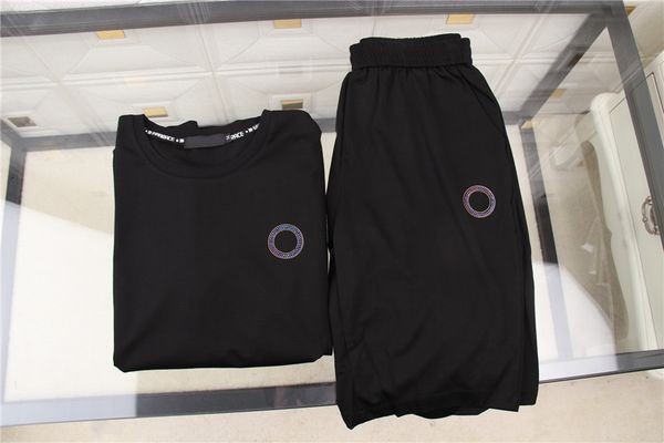 

2021 men's tracksuit summer ice shirt short sleeve fashion fitness shorts 2 piece set size -3xl#02, Gray