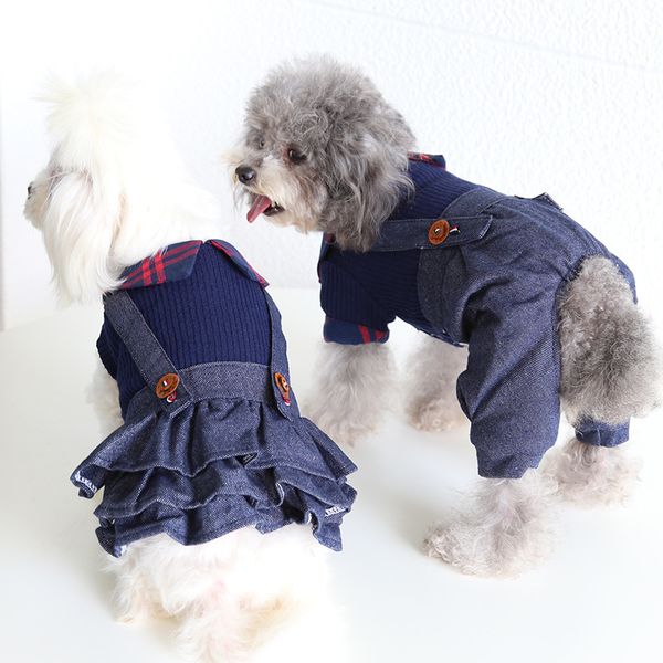 

petstylein autumn and winter , the college led coupl to wear cat cloth pet dog