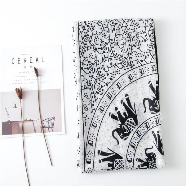 

scarves 2021 autumn and winter cotton elephant print scarf big shawl dual-use versatile fashion seaside sunscreen women, Blue;gray