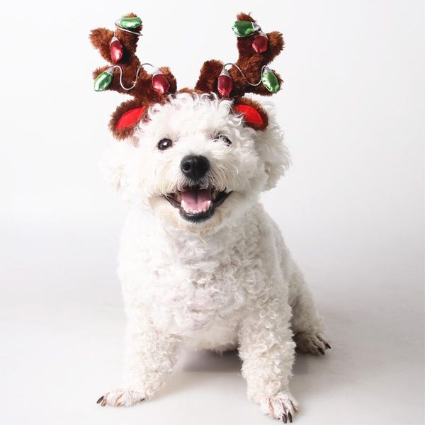 

dog apparel cute christmas hat elk antler headband reindeer hairpin clip year xmas decor for chihuahua teddy helmet cap