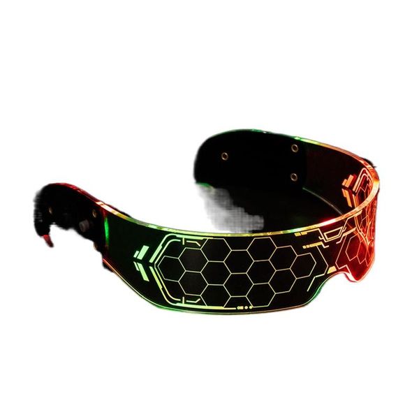 

sunglasses 7 color vintage punk party festival led luminous colorful fashion light up controllable night decorative glasses, White;black