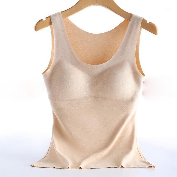 

camisoles & tanks women 2021 autumn winter fashion solid color thermal vest female slim sleeveless ladies o-neck e127, Black;white