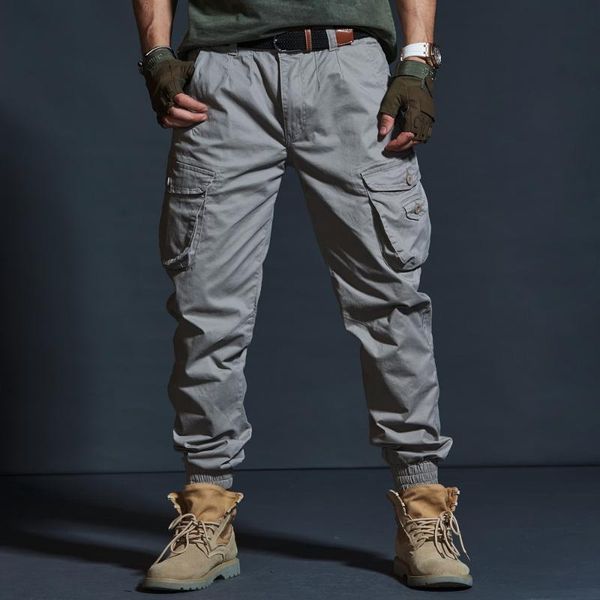 

men's pants cargo trousers men autumn military camouflage tactical outdoor sport casual speed work, Black