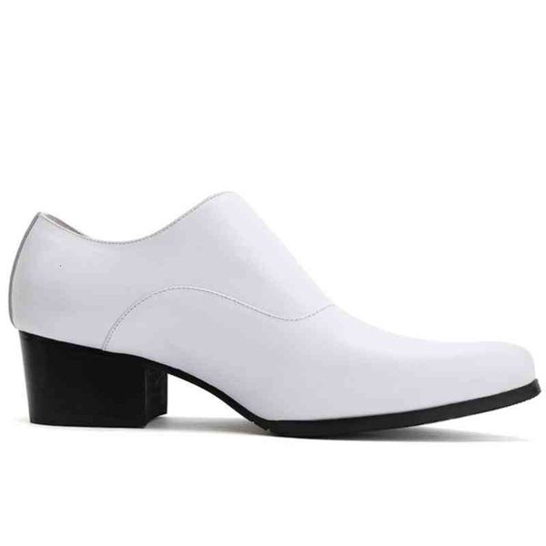 

mens dress shoes genuine leather high heels pointed toe fashion wedding white black career work height increase1