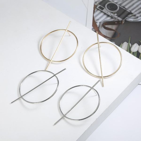 

dangle & chandelier arrival 1 pair hollow round drop earrings european design simple geometric big hanger brinco female bijoux, Silver
